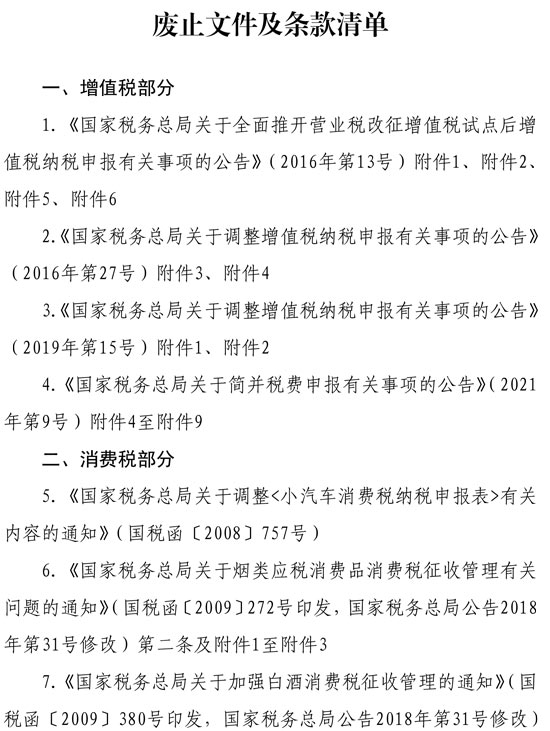 税务总局明确增值税 消费税与附加税费申报表整合有关事项